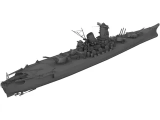 Yamato Battleship 3D Model preview