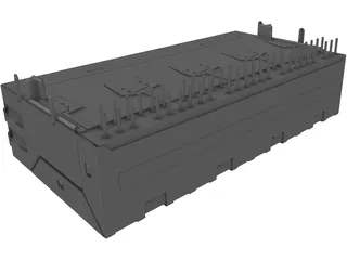 RJ-45 Connector 1x4 3D Model preview
