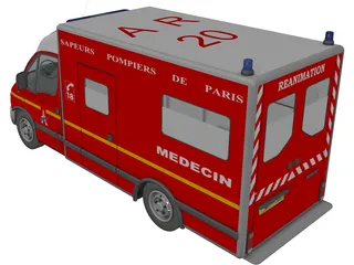 Renault Master Ambulance 3D Model preview