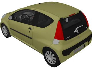 Peugeot 107 3D Model preview
