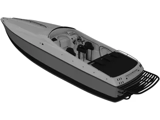 Speed Boat Ferreti 3D Model preview