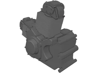 Ducati 900ss Motorcycle Engine 3D Model preview
