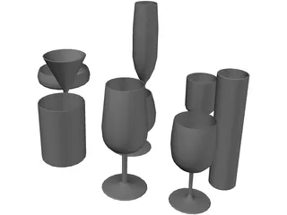 Drinking Glasses 3D Model preview