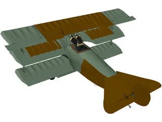 Fokker Dr.I 3D Model preview