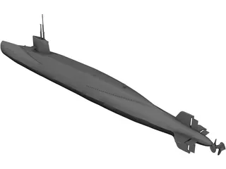 French Sub Le Redoutable S 611 3D Model preview