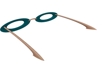 50s Style Glasses 3D Model preview