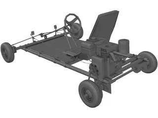 Tecumseh 4 Stroke Go Cart 3D Model preview