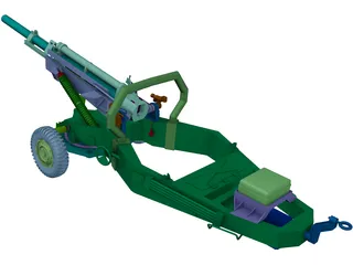 M102 Howitzer (105mm) 3D Model preview
