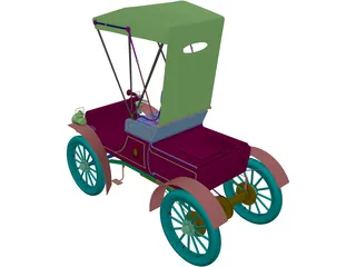 Oldsmobile Curved Dash Runabout 3D Model preview
