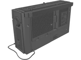 Radio Cassette Sanyo M270F 3D Model preview