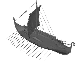Viking Ship 3D Model preview