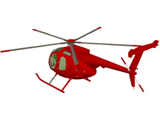 Hughes 500D 3D Model preview