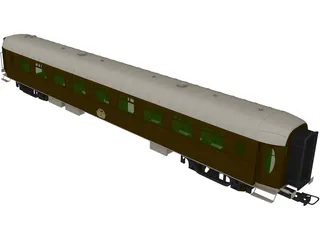 Train Coach 2nd Class 3D Model preview