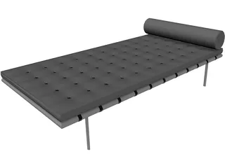 Mies Barcelona Couch 3D Model preview