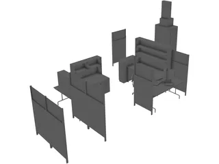 Office Furniture 3D Model preview