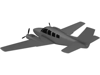 Beechcraft Baron 58 3D Model preview