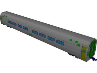 Amtrak Coach 3D Model preview