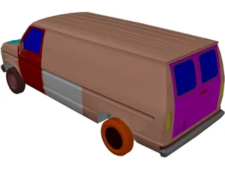Ford Van (1985) 3D Model preview
