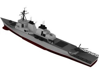 DDG-51 Arleigh Burke Class Destroyer 3D Model preview