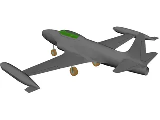 Lockheed T-33A Shooting Star 3D Model preview