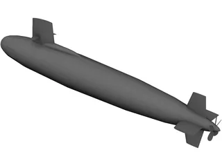 Skipjack Submarine 3D Model preview