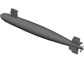 Sturgeon Submarine 3D Model preview