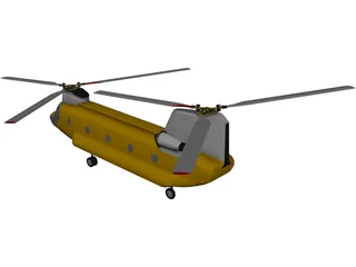 Boeing CH-47D Chinook 3D Model preview
