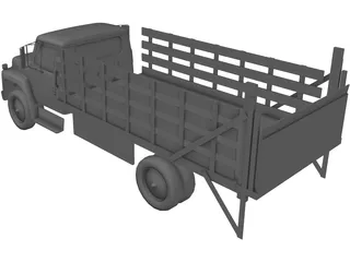 International Flatbed Truck 3D Model preview