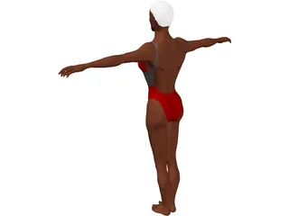 Swimmer Female 3D Model preview