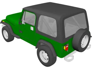 Jeep Wrangler (1989) 3D Model preview