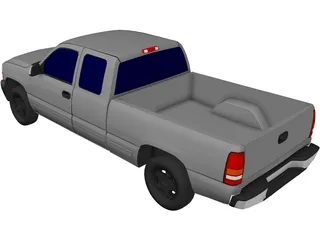 Chevrolet Silverado Extended Cab (2000) 3D Model preview