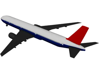 Boeing 777-300 3D Model preview