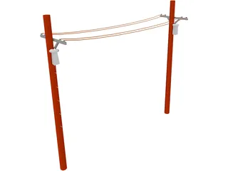 Telephone Pole 3D Model preview