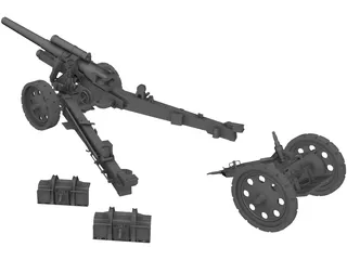 SFH-18 Military Cannon 3D Model preview