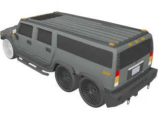 Hummer H2 Limo 3D Model preview