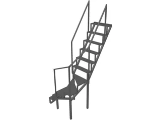 Angle Stairs Garden 3D Model preview