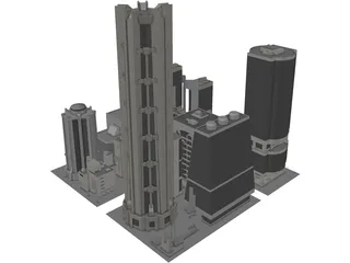 City Part Future Like 3D Model preview