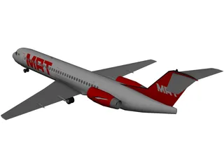 Fokker 100 TAM Brasil 3D Model preview