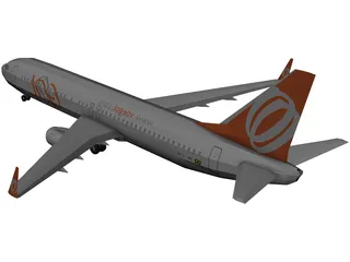 Boeing 737 GOL Brasil 3D Model preview