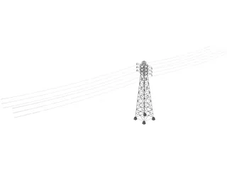 Power Lines 3D Model preview