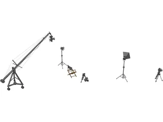 Studio Set Cameras 3D Model preview