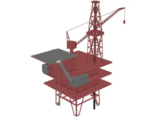 Oil Rig Sea 3D Model preview