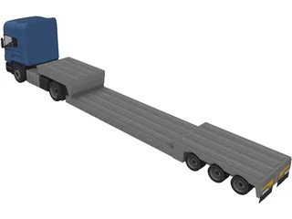 Scania with Trailer 3D Model preview