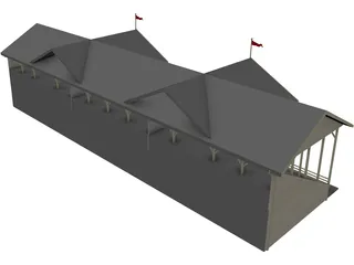 Cricket Stadium Spectator Stand 3D Model preview