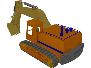 Excavator 3D Model preview