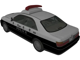 Toyota Crown Police 3D Model preview
