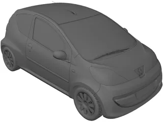 Peugeot 107 3D Model preview