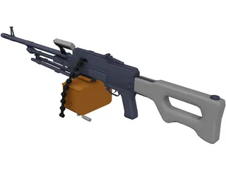 Kalashnikov Hand Machinegun 3D Model preview