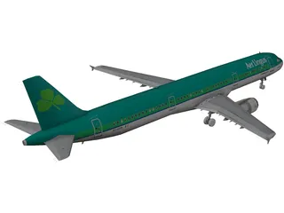 Airbus A321 Aer Lingus 3D Model preview