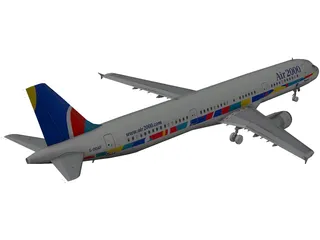 Airbus A321 Air 2000 3D Model preview